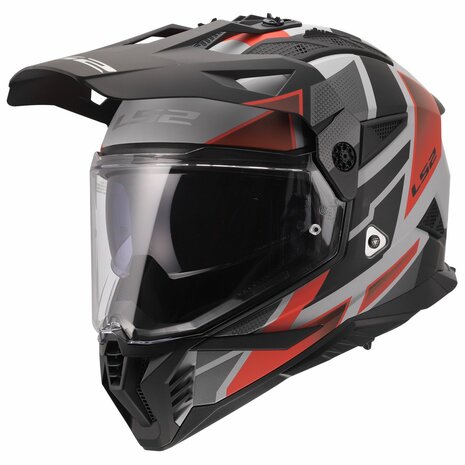 LS2 MX702 PIONEER II BLOCK GREY RED