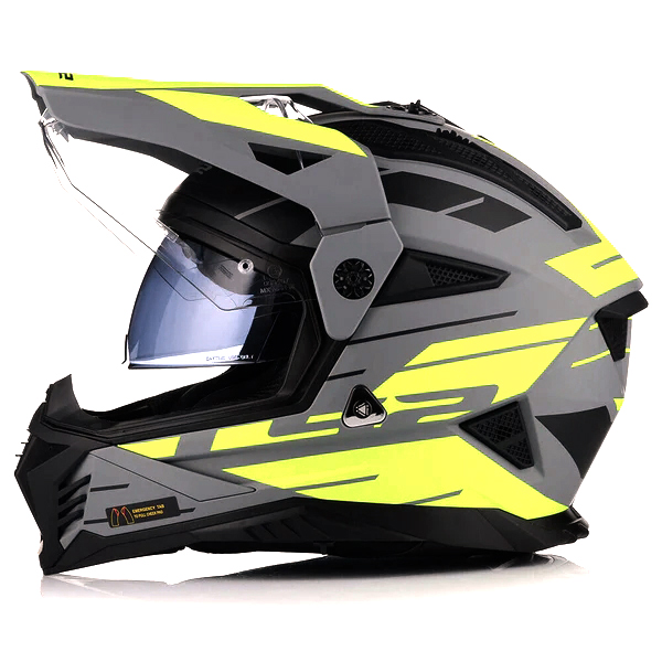 LS2 MX702 PIONEER II NAMIB Matt Grey H V Yellow-3