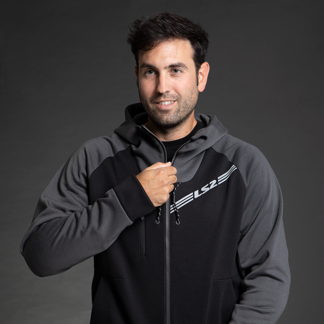 LS2 Throttle Man Jacket black dark grey-2