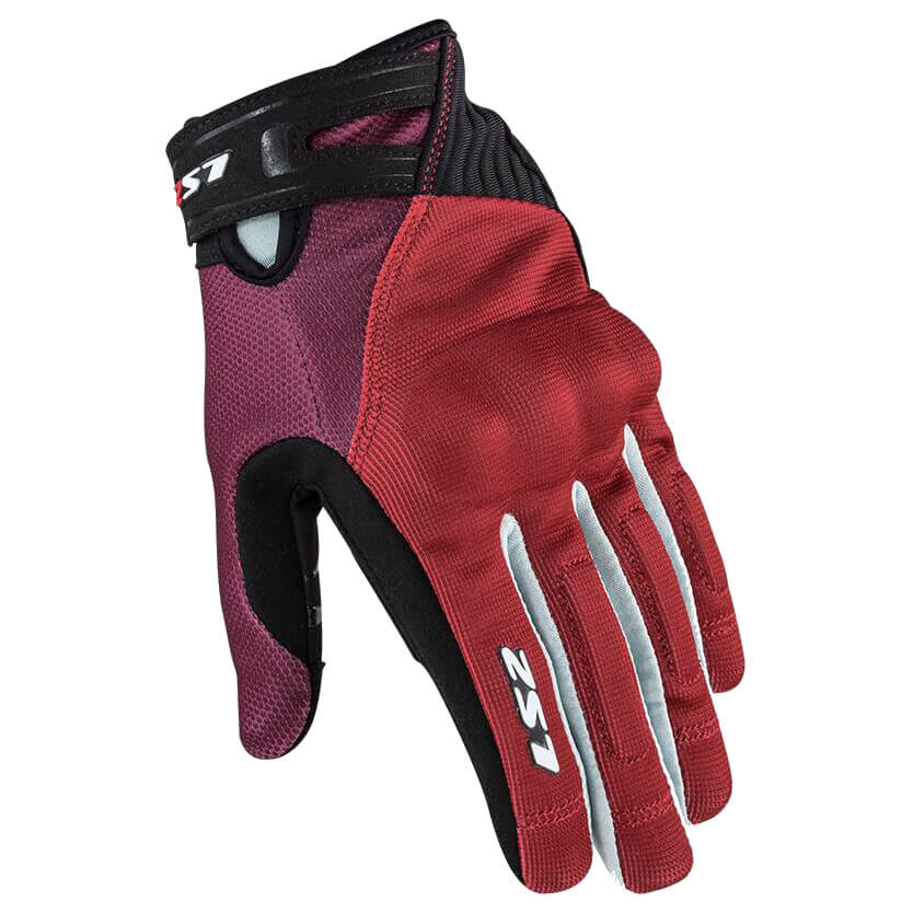 LS2 DART 2 LADY GLOVES BLACK RED GREY